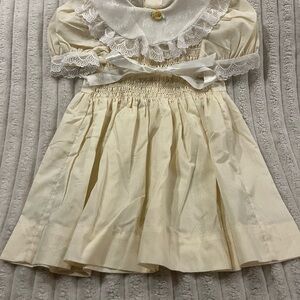 Classic Cream Lace-Trim Girls' Dress